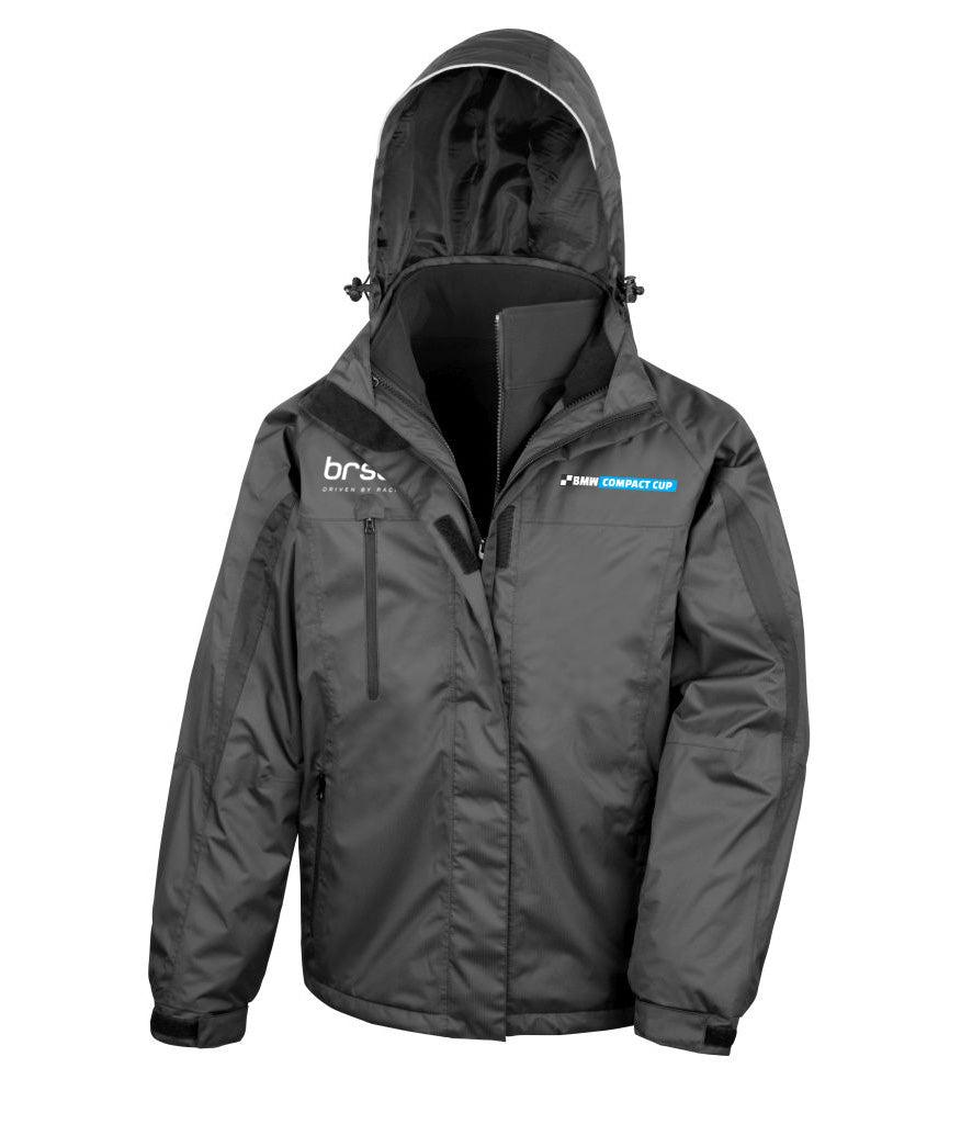 BMW Compact Cup Men's Waterproof 3-in-1 Jacket with Soft Shell Inner